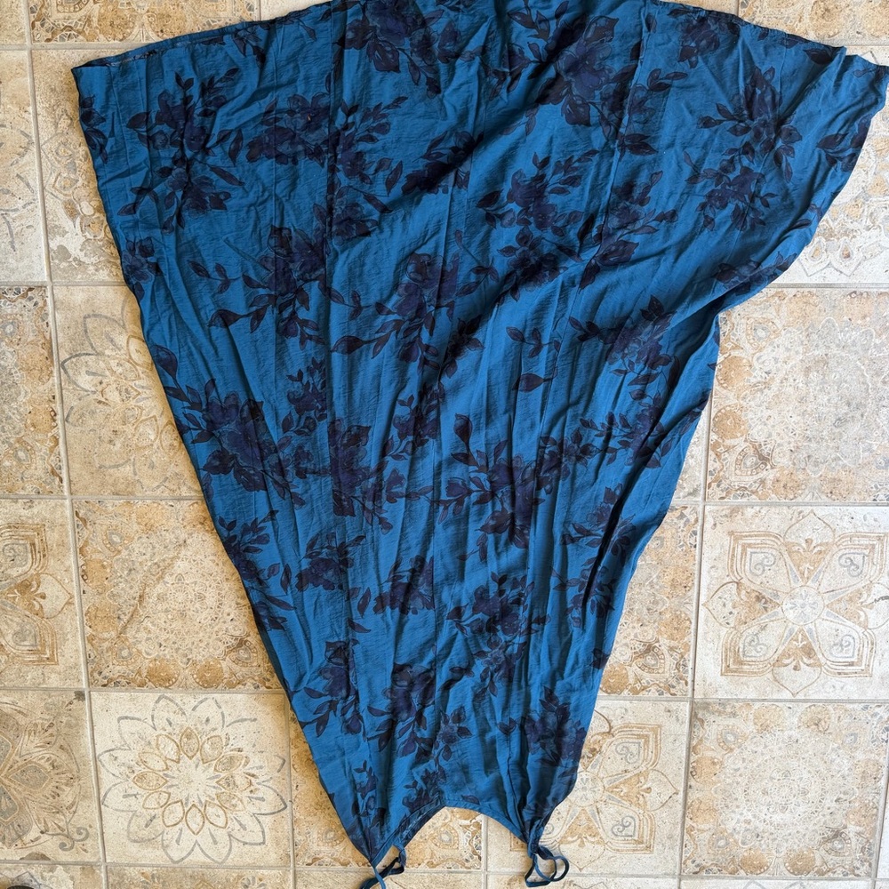 Torrid Trapeze Maxi Dress sz 0 Large Blurred Floral Legion Blue - Picture 11 of 11